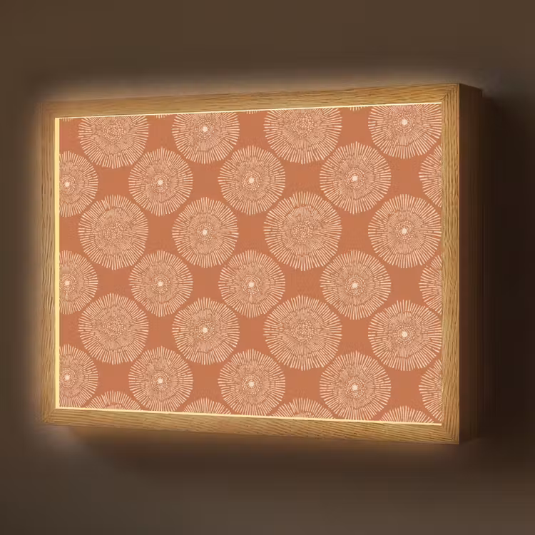 Cirkels - Grafisch - Patroon - Terracotta Light Box met batterij (Wandlamp) middel 907 -z3d_website