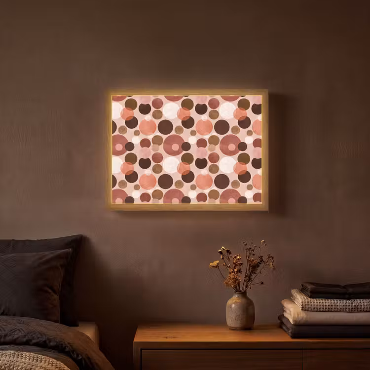 Cirkels - Modern - Kleurrijk Light Box met batterij (Wandlamp) middel 907 -sfeer4