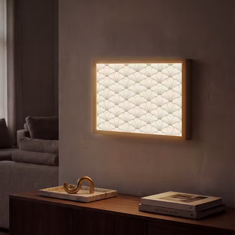 Klassiek - Art - Beige Light Box met batterij (Wandlamp) middel 907 -sfeer1