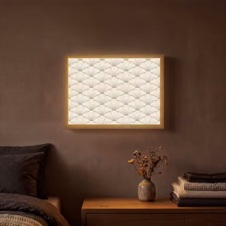 Klassiek - Art - Beige Light Box met batterij (Wandlamp) middel 907 -sfeer4