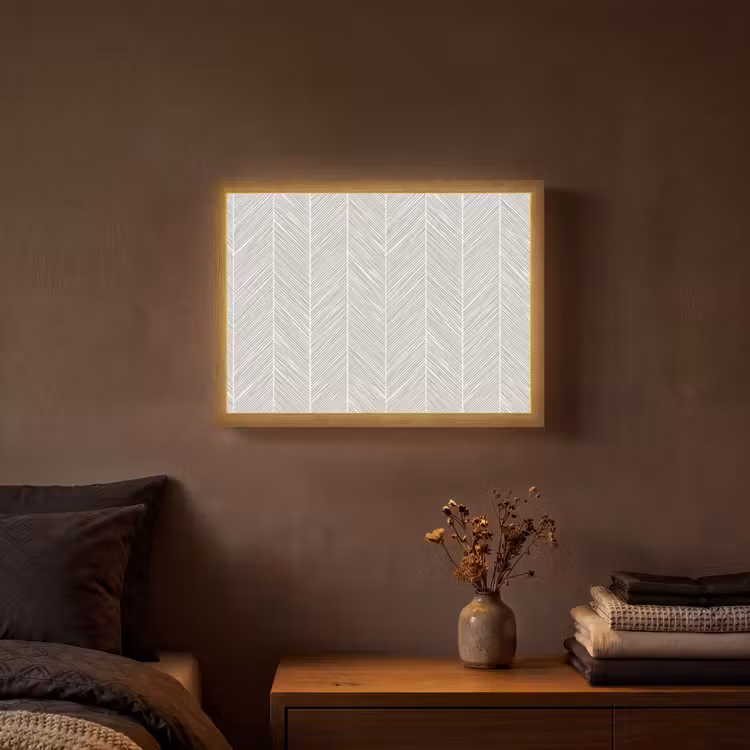 Klassiek - Visgraat - Grijs Light Box met batterij (Wandlamp) middel 907 -sfeer4