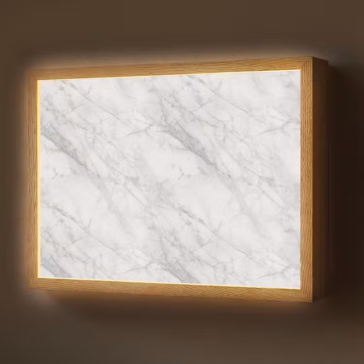 Klassiek - Marmer - Grijs Light Box met batterij (Wandlamp) middel 907 -z3d_website