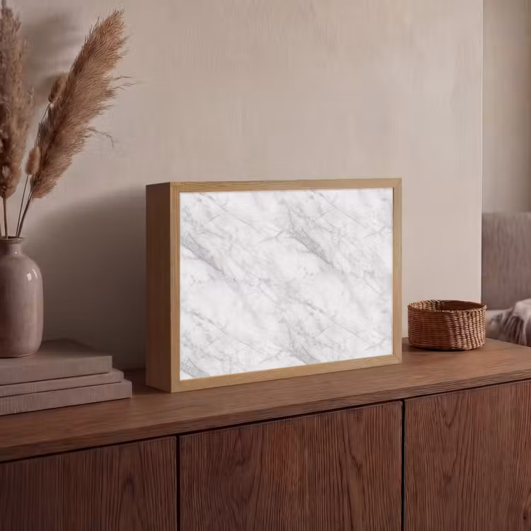 Klassiek - Marmer - Grijs Light Box met batterij (Wandlamp) middel 907 -sfeer2