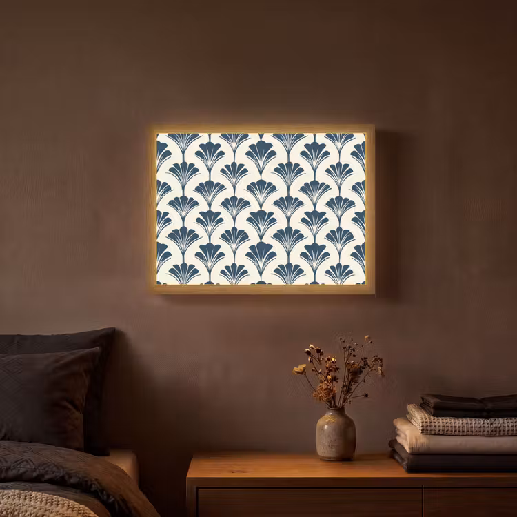 Klassiek - Motief - Blauw Light Box met batterij (Wandlamp) middel 907 -sfeer4