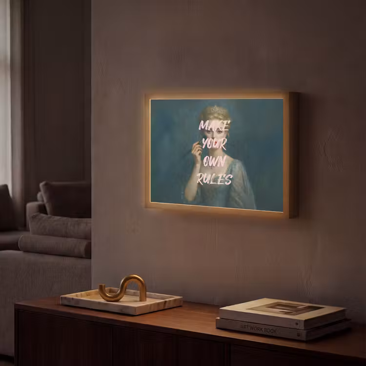 Klassiek - Sierlijk - Roze Light Box met batterij (Wandlamp) middel -sfeer1