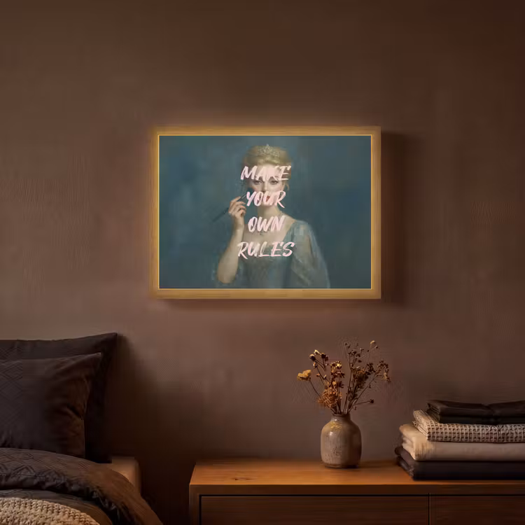 Klassiek - Sierlijk - Roze Light Box met batterij (Wandlamp) middel -sfeer4