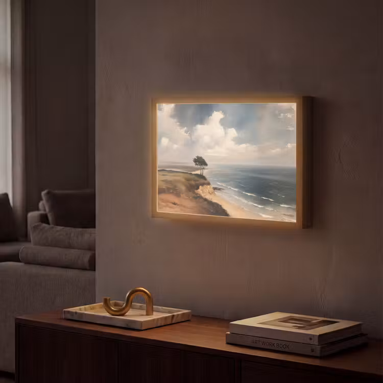 Klif - Zee - Boom Light Box met batterij (Wandlamp) middel -sfeer1