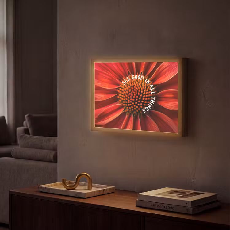 Close up - Bloem - Quote - Rood Light Box met batterij (Wandlamp) middel -sfeer1