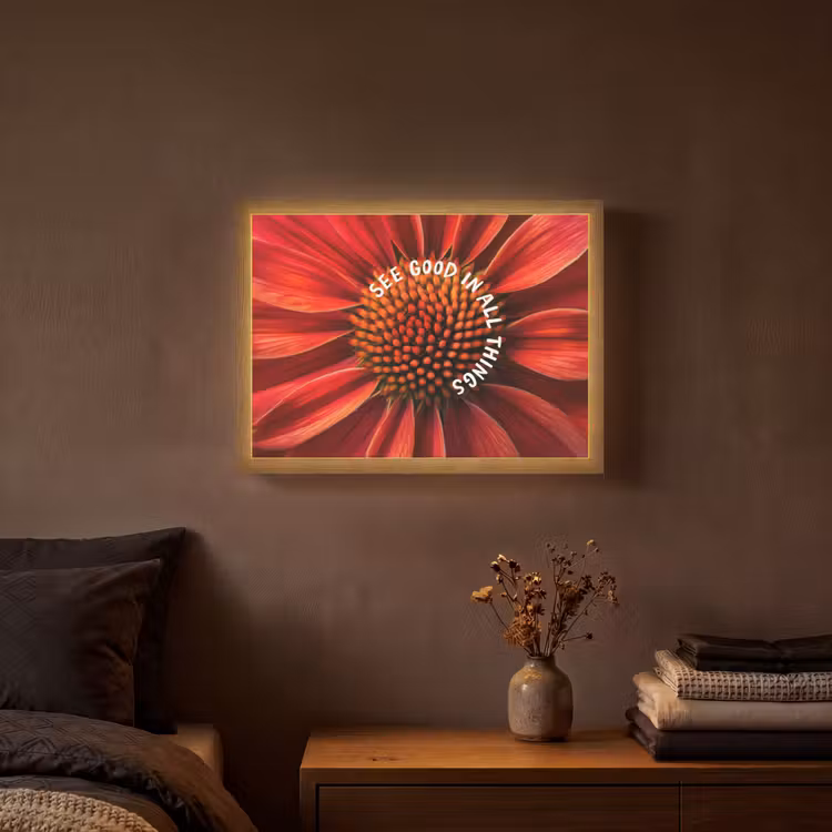 Close up - Bloem - Quote - Rood Light Box met batterij (Wandlamp) middel -sfeer4