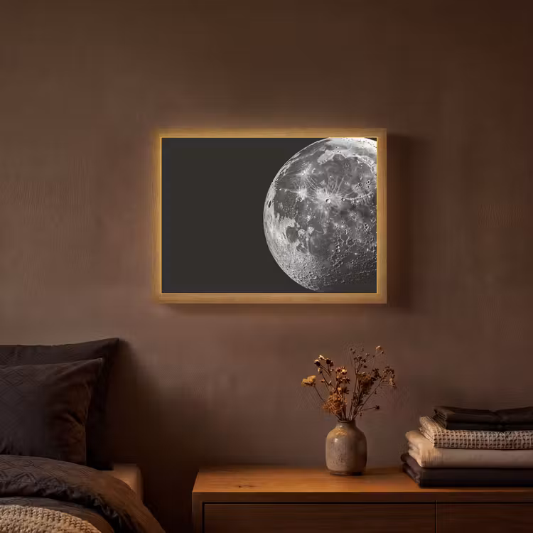 Close-up - Maan - Wit - Textuur Light Box met batterij (Wandlamp) middel -sfeer4