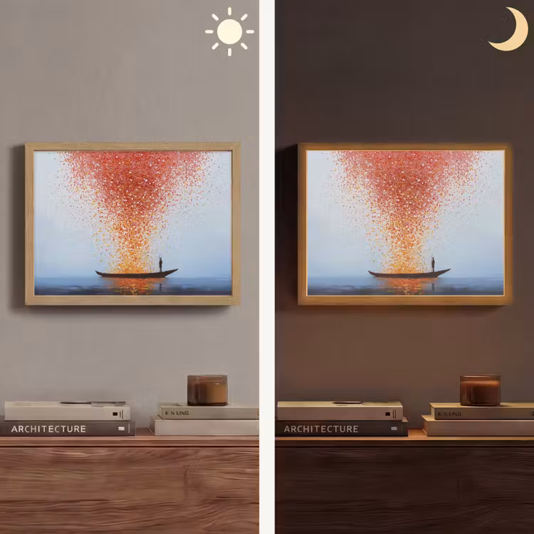 Wolk - Confetti - Boot - Wateroppervlakte Light Box met batterij (Wandlamp) middel -sfeer3