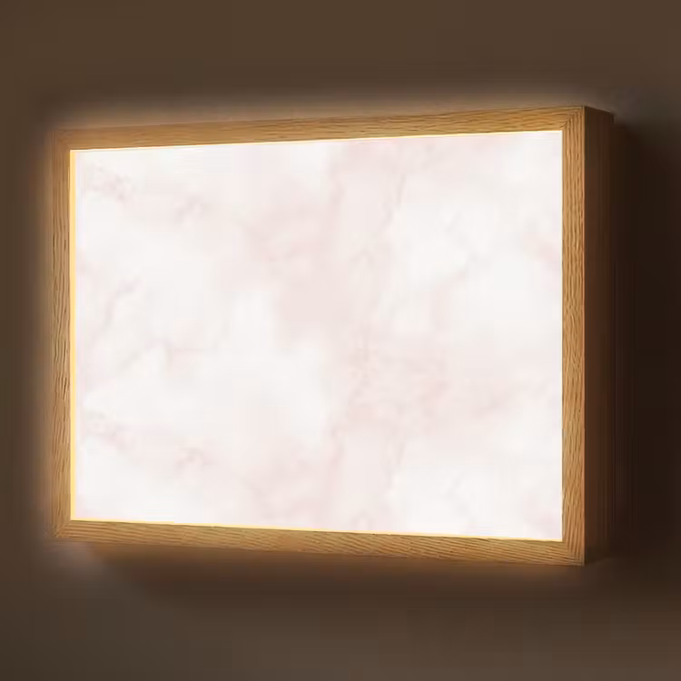 Wolkenstructuur - Roze - Marmer Light Box met batterij (Wandlamp) middel 907 -z3d_website