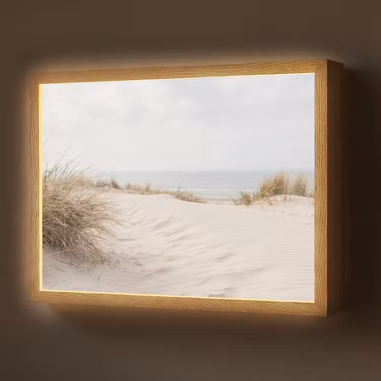 Wolken - Duinlandschap - Zand Light Box met batterij (Wandlamp) middel -z3d_website