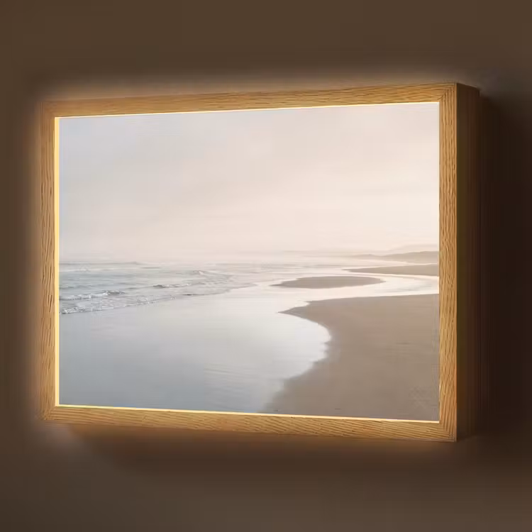 Kustlijn - Strand - Oceaan Light Box met batterij (Wandlamp) middel -z3d_website