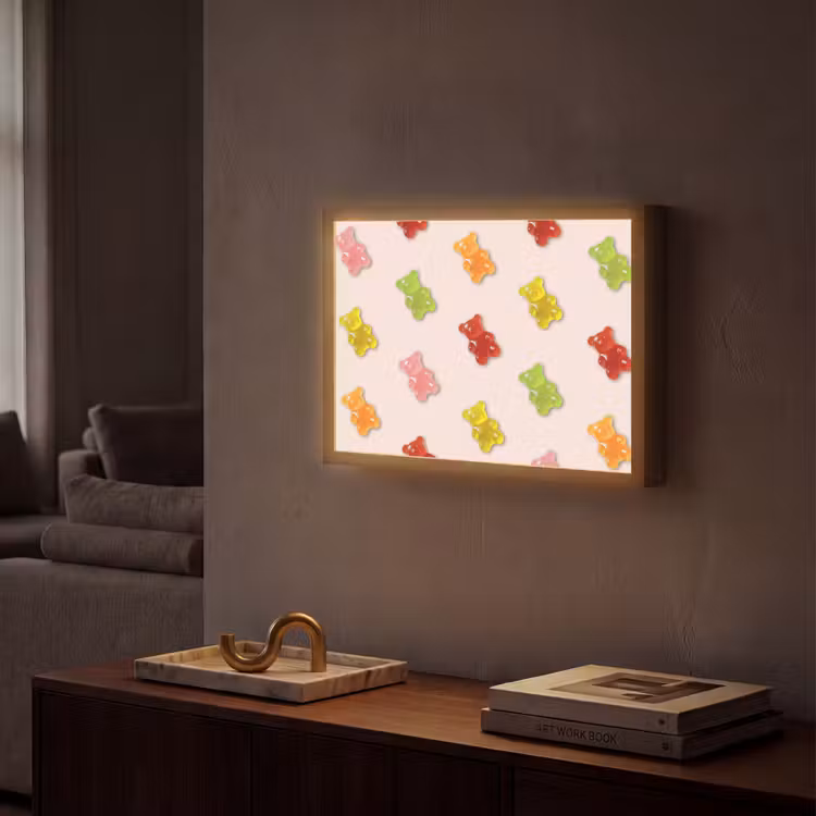 Kleur - Snoep - Roze Light Box met batterij (Wandlamp) middel -sfeer1