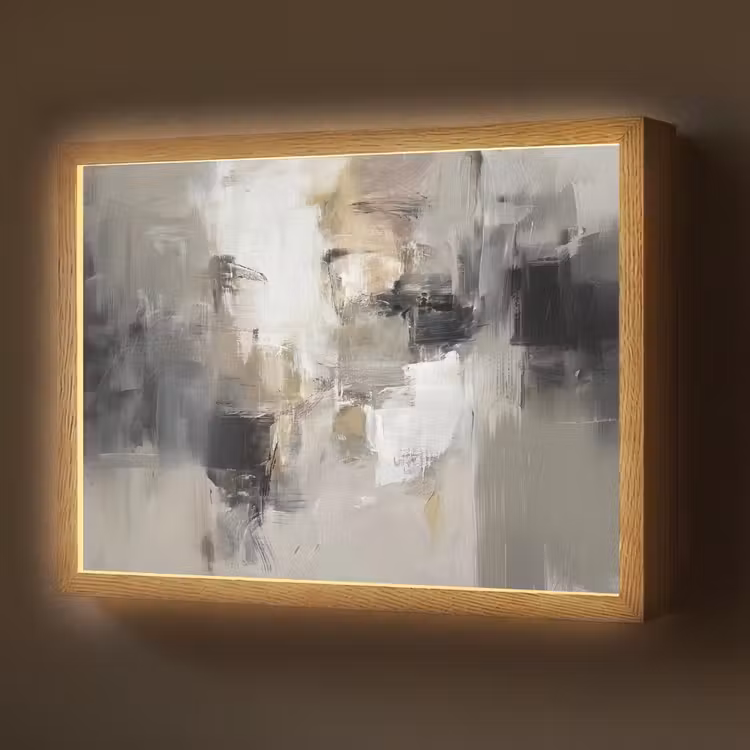 Kleurenpalet - Penseelstreken - Beige - Nevelig Light Box met batterij (Wandlamp) middel -z3d_website