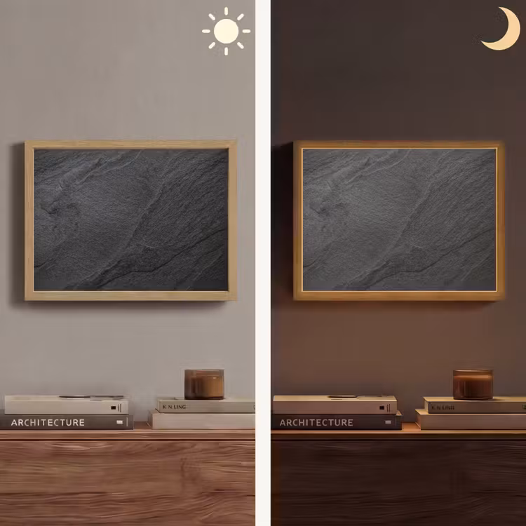Beton - Zwart - Industrieel Light Box met batterij (Wandlamp) middel -sfeer3