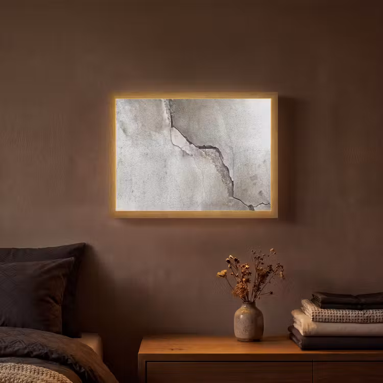 Beton - Industrieel - Grijs Light Box met batterij (Wandlamp) middel -sfeer4