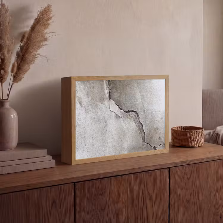 Beton - Industrieel - Grijs Light Box met batterij (Wandlamp) middel -sfeer2