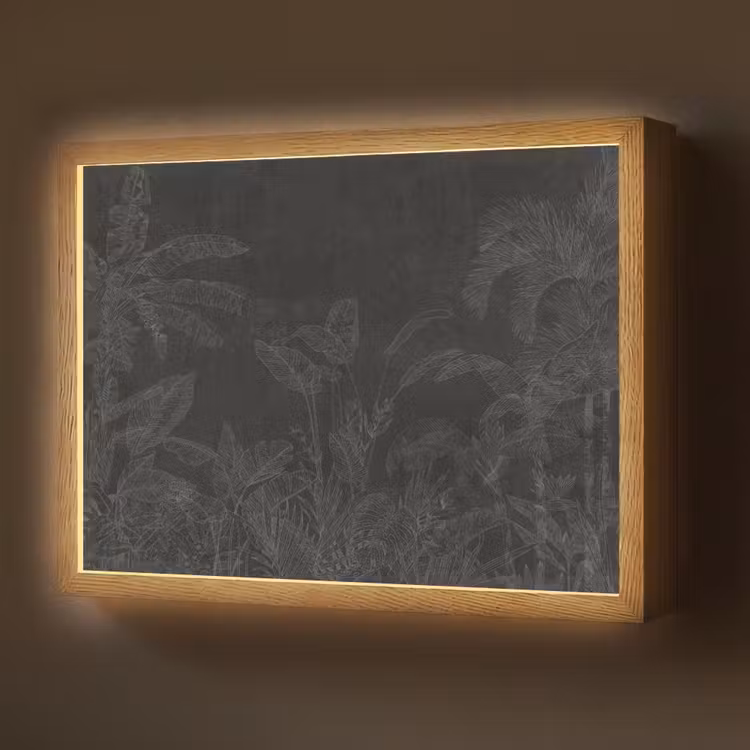 Beton - Patroon - Zwart Light Box met batterij (Wandlamp) middel -z3d_website