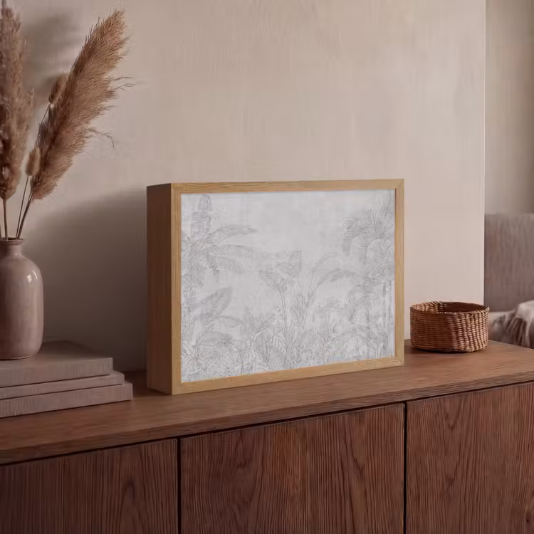 Beton - Patroon - Grijs Light Box met batterij (Wandlamp) middel -sfeer2