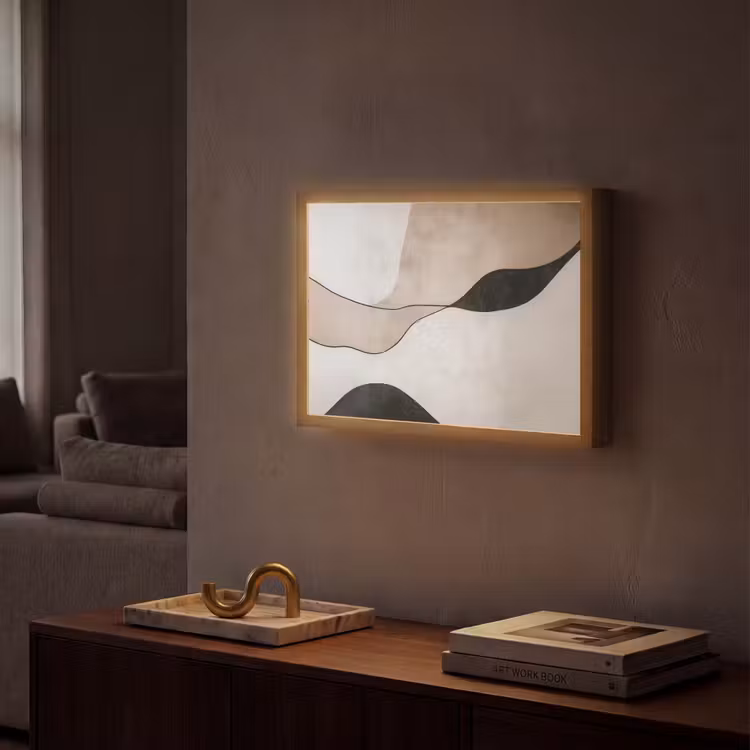 Contourlijnen - Abstracte landschap Light Box met batterij (Wandlamp) middel -sfeer1