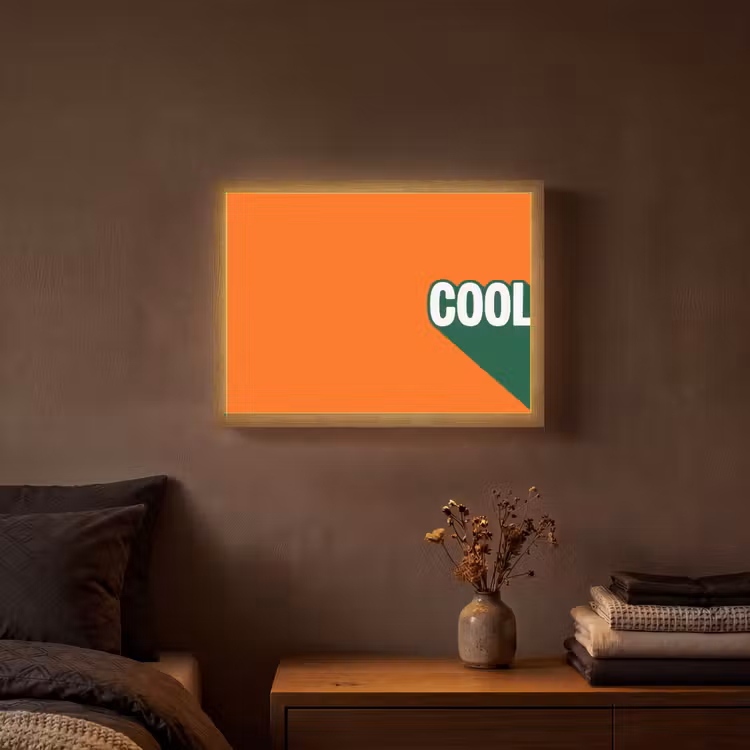 Cool - Oranje - Groen Light Box met batterij (Wandlamp) middel -sfeer4