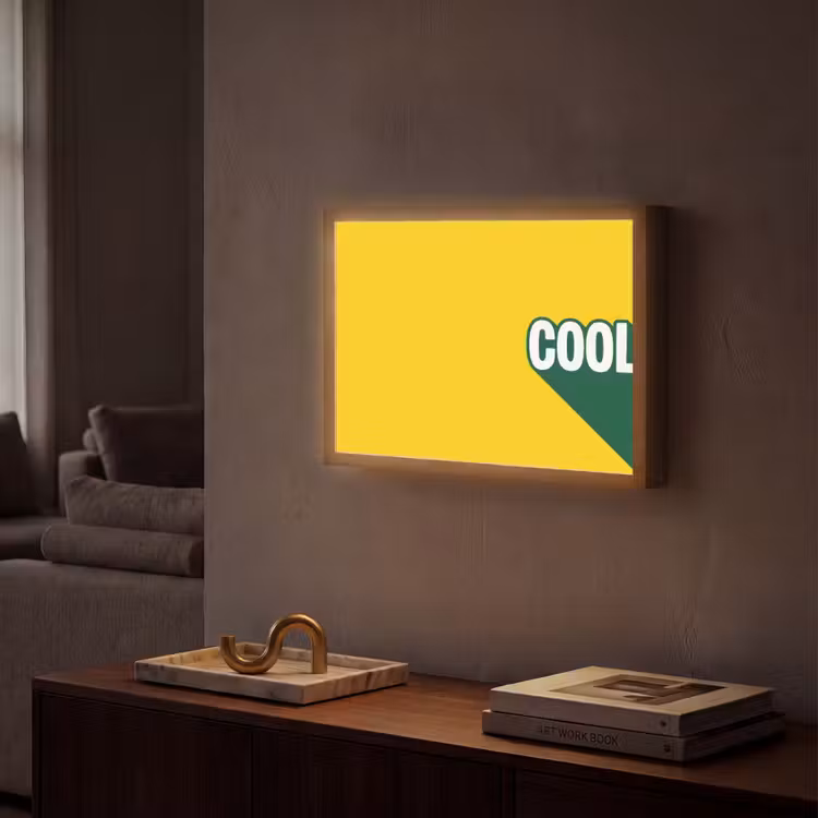 Cool - Geel - Groen Light Box met batterij (Wandlamp) middel -sfeer1