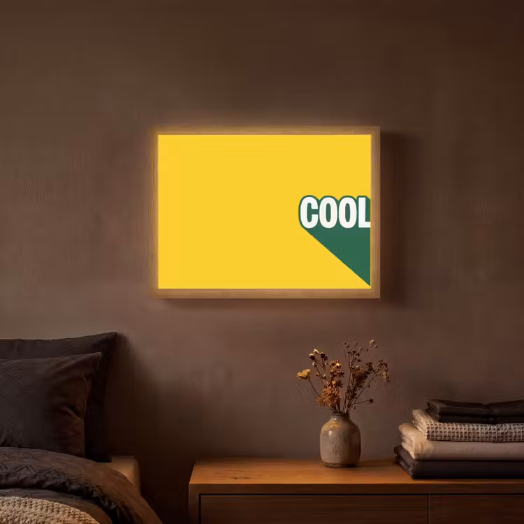 Cool - Geel - Groen Light Box met batterij (Wandlamp) middel -sfeer4