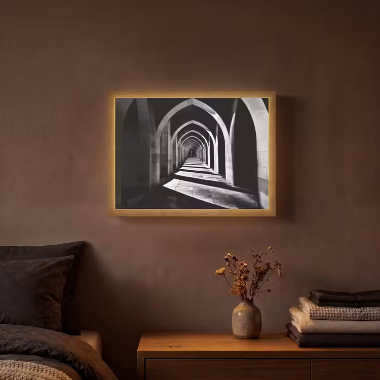Gang - Bogen - Schaduw - Diepte Light Box met batterij (Wandlamp) middel -sfeer4