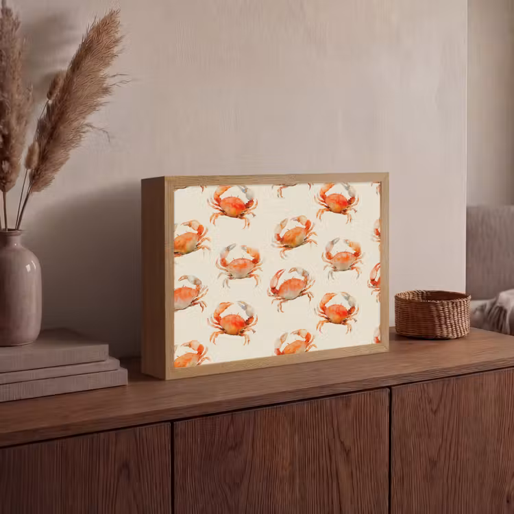 Krabben - Patroon - Oranje Light Box met batterij (Wandlamp) middel 907 -sfeer2