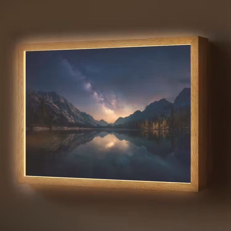 Kristalhelder meer - Bergen - Bergen Light Box met batterij (Wandlamp) middel -z3d_website