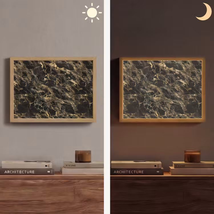 Kristal - Goud - Zwart - Marmer Light Box met batterij (Wandlamp) middel 907 -sfeer3