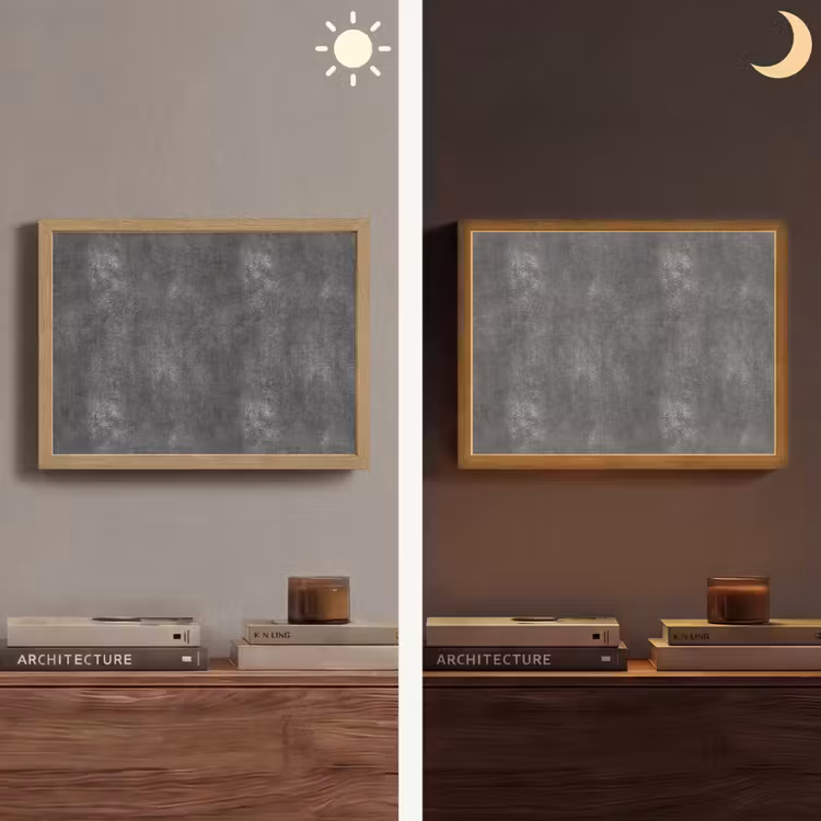 Donkergrijs - Ruw - Beton Light Box met batterij (Wandlamp) middel 907 -sfeer3