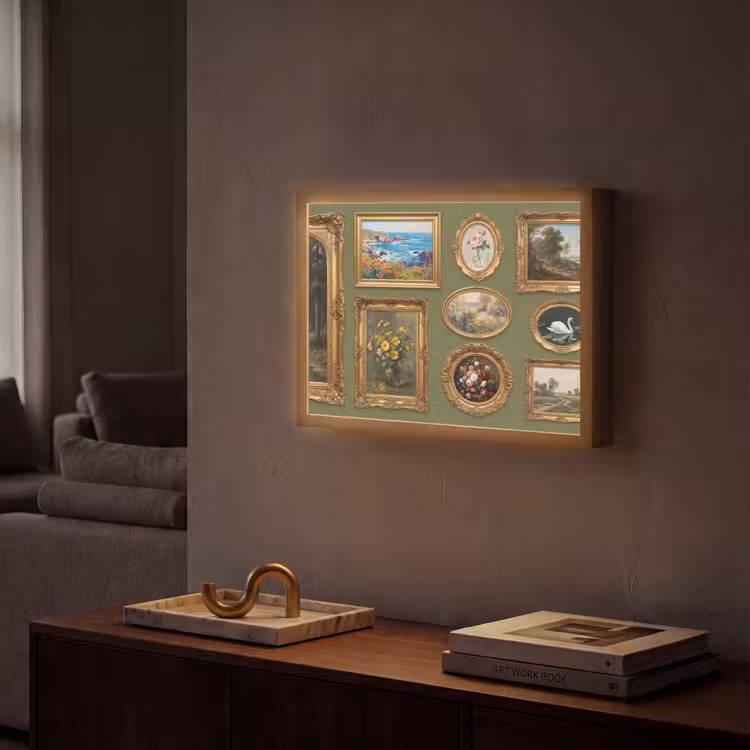 Hert - Bos - Natuur - Klassiek - Dieren Light Box met batterij (Wandlamp) middel -sfeer1