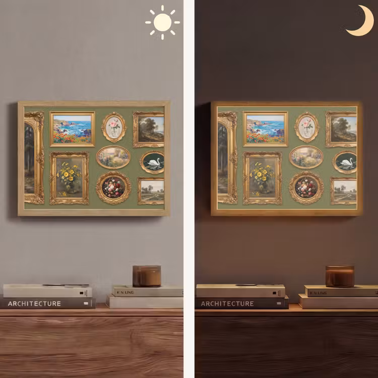 Hert - Bos - Natuur - Klassiek - Dieren Light Box met batterij (Wandlamp) middel -sfeer3