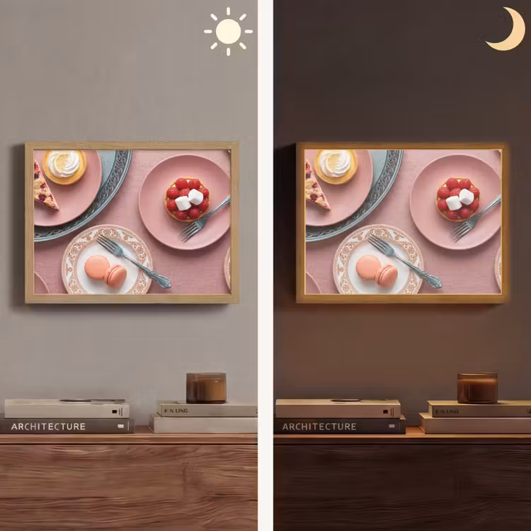 Dessert - Taart - Gebak - Zoet - Roze Light Box met batterij (Wandlamp) middel -sfeer3