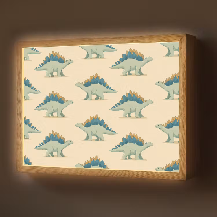 Dino - Patroon - Groen Light Box met batterij (Wandlamp) middel 907 -z3d_website