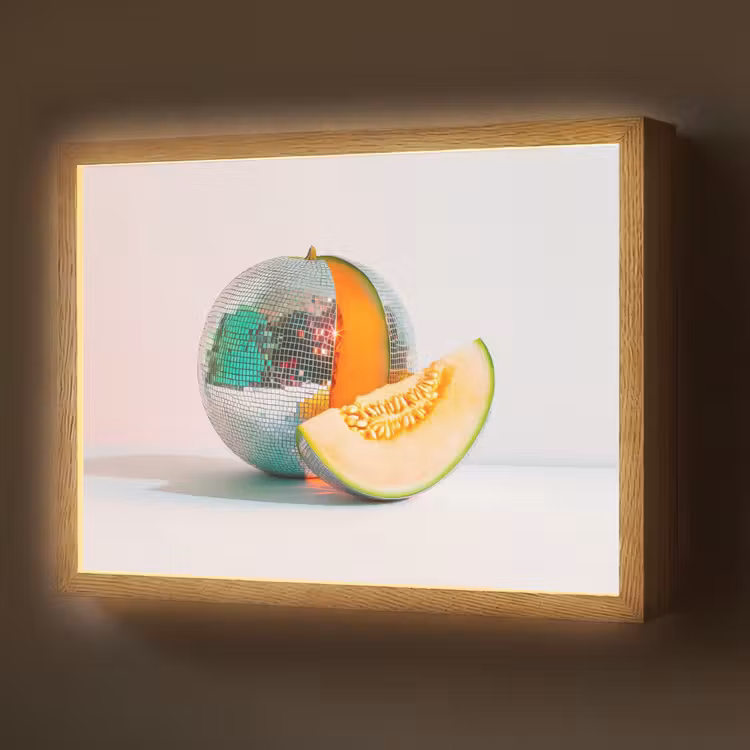 Disco - Discobal - Meloen - Pastel Light Box met batterij (Wandlamp) middel -z3d_website