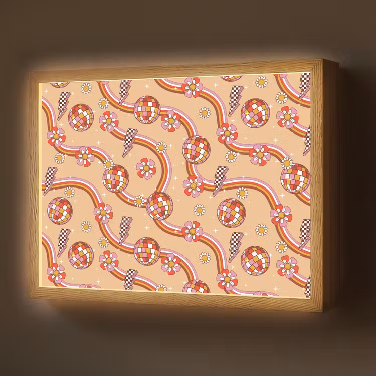 Disco - Patroon - Lijnen Light Box met batterij (Wandlamp) middel 907 -z3d_website