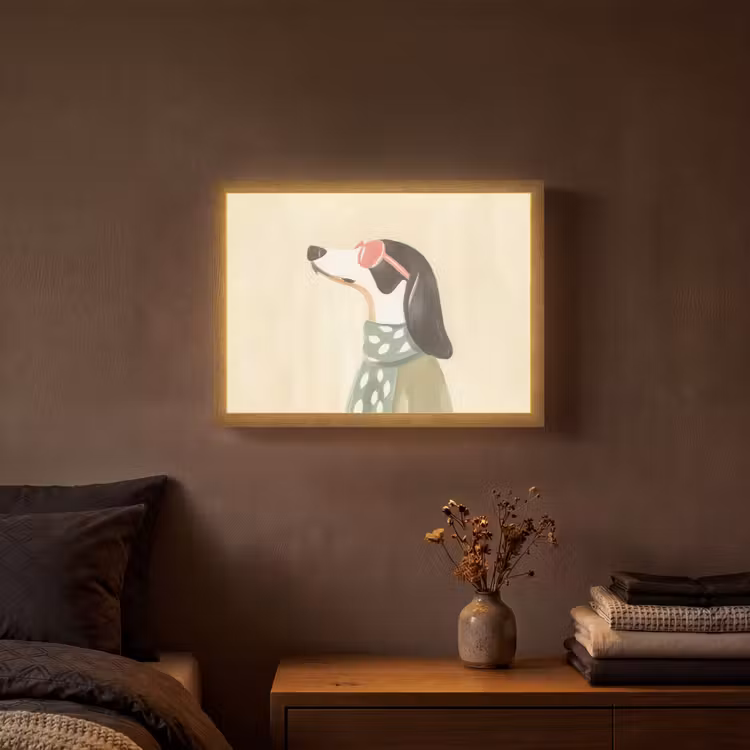 Hond - Zonnebril - Sjaal Light Box met batterij (Wandlamp) middel -sfeer4