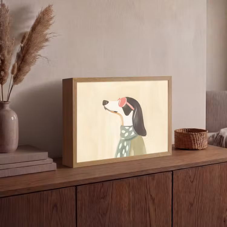 Hond - Zonnebril - Sjaal Light Box met batterij (Wandlamp) middel -sfeer2