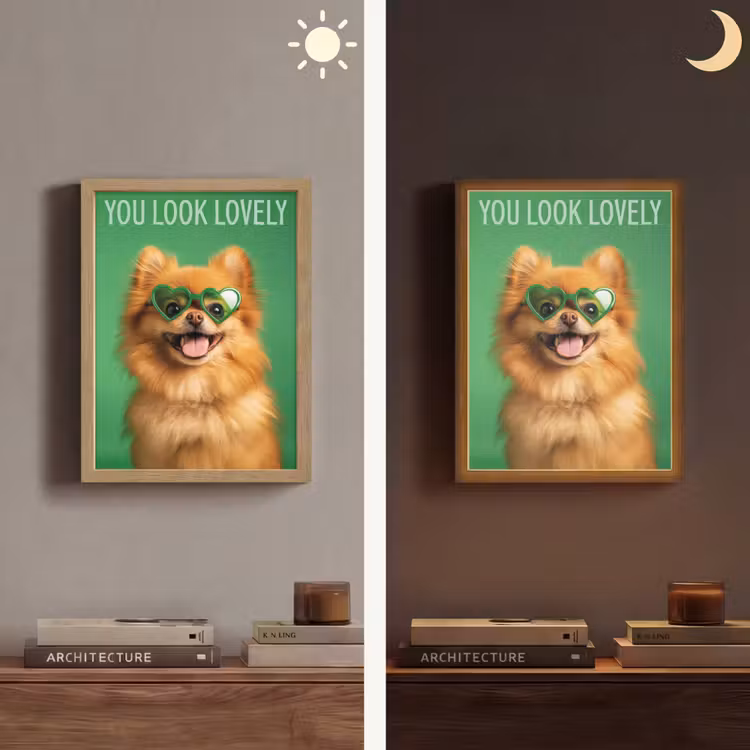 Hond - Zonnebril - Valentijn - Love Light Box met batterij (Wandlamp) middel -sfeer3