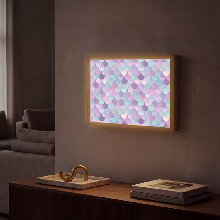 Dromerig - Zeemeermin - Pastel Light Box met batterij (Wandlamp) middel 907 -sfeer1