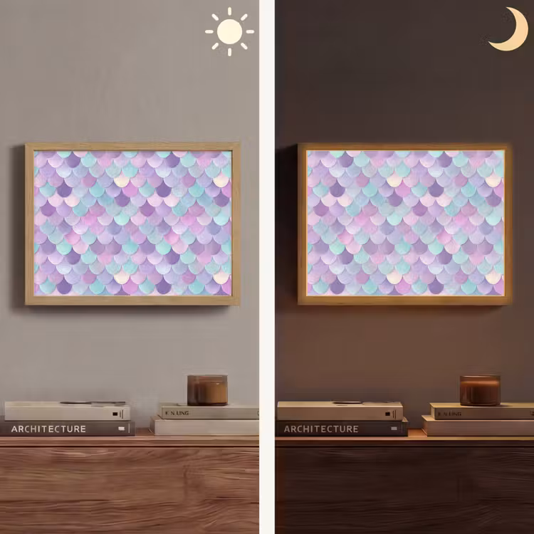 Dromerig - Zeemeermin - Pastel Light Box met batterij (Wandlamp) middel 907 -sfeer3