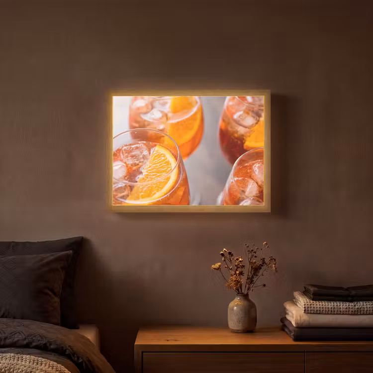 Drank - Sinaasappel - IJs - Zomer - Oranje Light Box met batterij (Wandlamp) middel -sfeer4