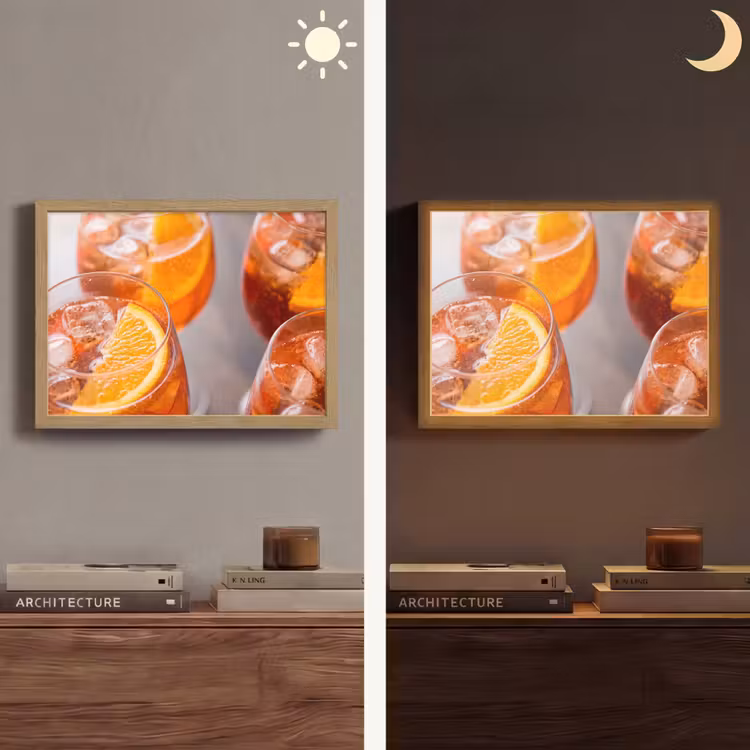 Drank - Sinaasappel - IJs - Zomer - Oranje Light Box met batterij (Wandlamp) middel -sfeer3