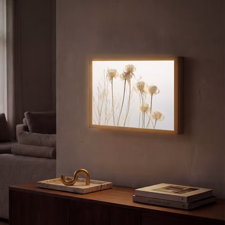 Droogbloemen - Natuur - Botanisch Light Box met batterij (Wandlamp) middel -sfeer1