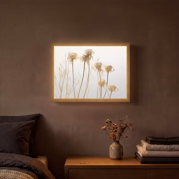 Droogbloemen - Natuur - Botanisch Light Box met batterij (Wandlamp) middel -sfeer4