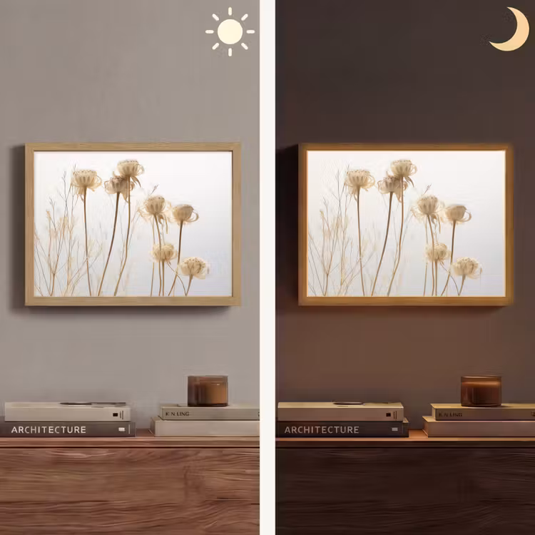 Droogbloemen - Natuur - Botanisch Light Box met batterij (Wandlamp) middel -sfeer3